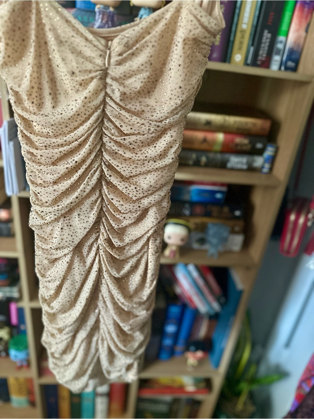 Oh Polly- Gold Sequin Spaghetti-Strap Mini Dress - Picture 4 of 5